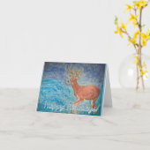 Carte Stag dans la tempête Noël (Fleur jaune)