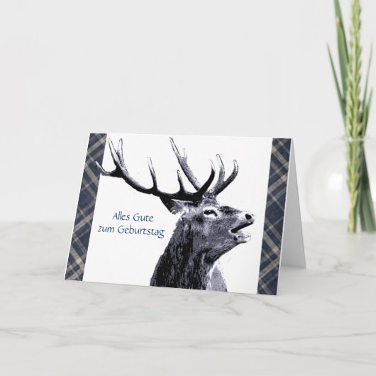 Carte Stag vintage Tout le meilleur pour votre anniversa (Devant)