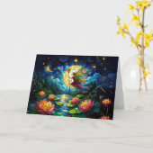 Carte Stained Glass Moonlight Flight Fairy (Fleur jaune)