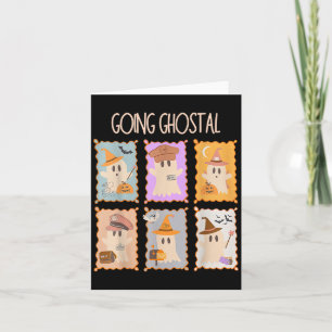 Carte Stal Service Timbre Ghost Halloween Mail Lady Stwo