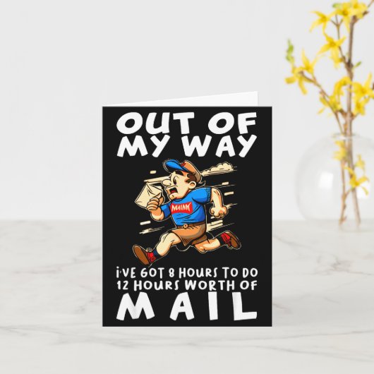 Carte Stal Worker Funny Delivery Mailman  (Fleur jaune)