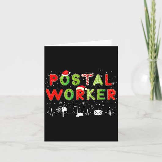 Carte Stal Worker Mail Lady Christmas Mail Carrier St Of (Devant)