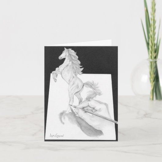 Carte Stallion Se Levant Du Papier (Devant)