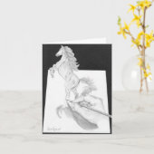 Carte Stallion Se Levant Du Papier (Fleur jaune)