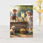 Carte Stand à la citronnelle à l'ancienne pour passer un (Fleur jaune)