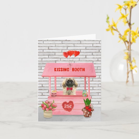 Carte Stand de baisers de la Saint-Valentin pour chien p (Fleur jaune)