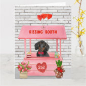 Carte Stand de bisous pour chien de la Saint-Valentin po (Fleur jaune)