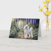 Carte standard de jardin Caniche (Fleur jaune)