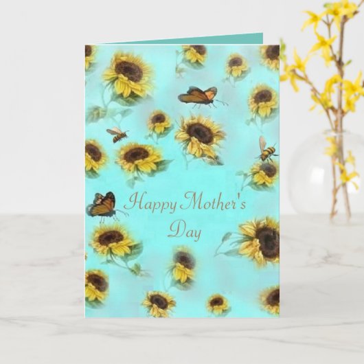 Carte standard "Joyeuse Fête des Mères 4" (Fleur jaune)