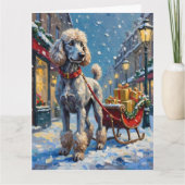 Carte Standard Poodle French Sleigh Christmas (Devant)
