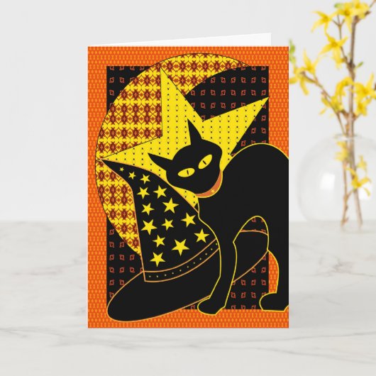 Carte Star cat (Fleur jaune)