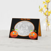Carte Stares Citrouilles d'Halloween (cadre photo) (Fleur jaune)