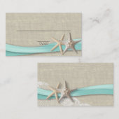 Carte Starfish and Ribbon Place Aqua (Devant / Derrière)