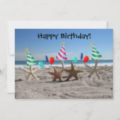 Carte Starfish on the Beach Flat Birthday Card (Devant)