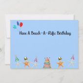 Carte Starfish on the Beach Flat Birthday Card (Dos)