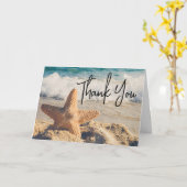 Carte Starfish sur une plage de sable Photographie Merci (Fleur jaune)