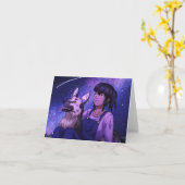 Carte Stargazing avec un chien (Fleur jaune)