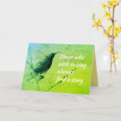 Carte Starling sur branche d'arbre en mai Citation à cha (Fleur jaune)