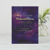 Carte Starry Evening Sky Watercolor Mariage (Debout devant)