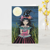 Carte Starry Eyed Witch and Cat Card (Fleur jaune)