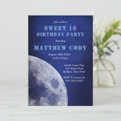 Carte Starry Galaxy Moon Sweet 16 Anniversaire (Debout devant)