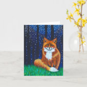 Carte Starry Night Fox (Fleur jaune)