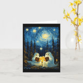 Carte Starry Night Ghost Book Lecture Camping Halloween (Fleur jaune)