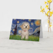 Carte Starry Night - Havanese Puppy (Fleur jaune)