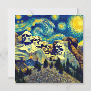 Carte Starry Night Mt. Rushmore Dakota du Sud