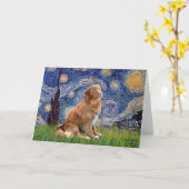 Carte Starry Night - Nova Scotia Duck Rolling Retriever (Fleur jaune)