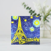 Carte Starry Night Paris France (Debout devant)