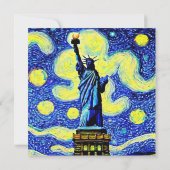 Carte Starry Night Statue De Liberty New York (Dos)