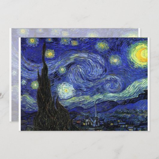 Carte Starry Night, Vincent van Gogh (Devant / Derrière)