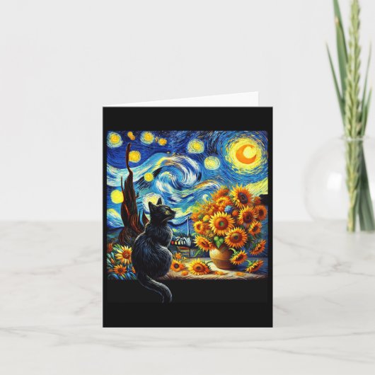 Carte Starry Night Vincent Van Gogh Sunflowers Amoureux (Devant)