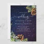 Carte Starry Night Winter Wedding Budget (Devant)