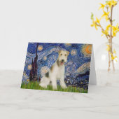 Carte Starry Night - Wire Fox Terrier (M) (Fleur jaune)