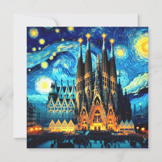 Carte Starry Sagrada Familia Barcelona (Devant)