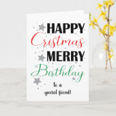 Carte Stars Joyeux Noël Joyeux Anniversaire (Fleur jaune)