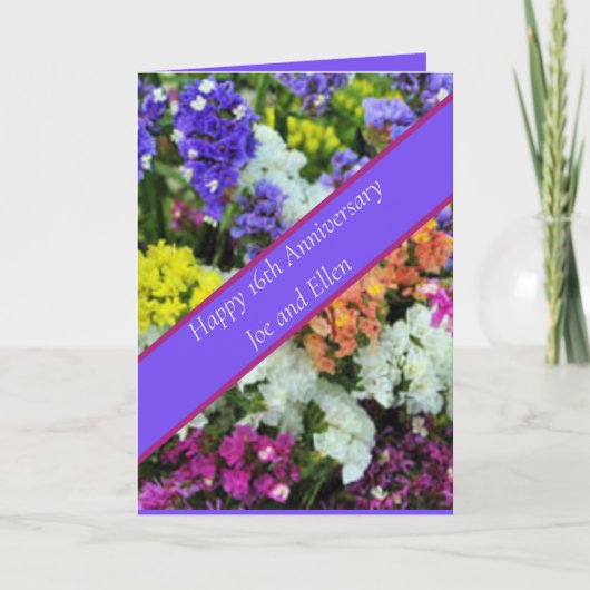 Carte Statice colorée du 16ème anniversaire (Devant)