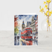 Carte Station d'aquarelle de Londres (Fleur jaune)
