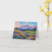 Carte Station d'aquarelle Mount Rainier (Fleur jaune)