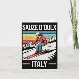 Carte Station de ski Retro Sauze Doulx Italie, Ski Alpin