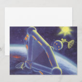 Carte Station spatial en orbite de science-fiction vinta (Devant / Derrière)