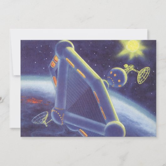 Carte Station spatiale orbitale de science-fiction vinta (Devant)