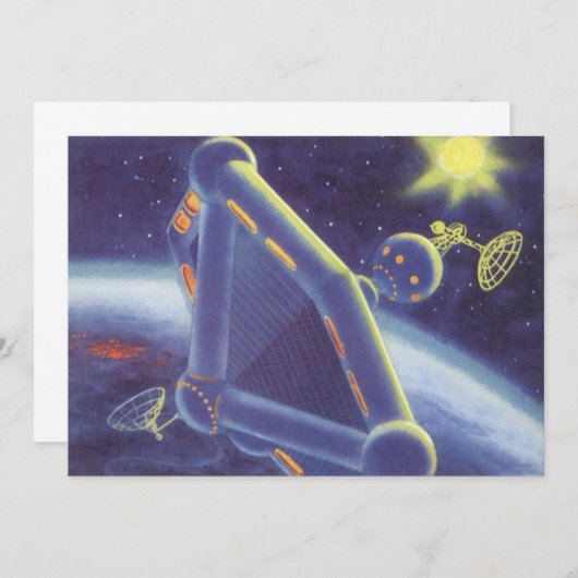 Carte Station spatiale orbitante de science-fiction vint (Devant / Derrière)