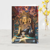Carte Statue bouddhiste dans le monastère de Litang (Fleur jaune)