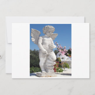 Carte Statue d'ange en blanc et gris