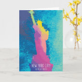 Carte Statue d'aquarelle de la liberté (Fleur jaune)