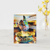 Carte Statue d'aquarelle de torche de liberté (Fleur jaune)