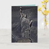 Carte Statue de la Liberté (Fleur jaune)